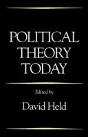 Cover of: Political theory today