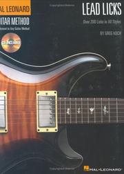 Cover of: Lead Licks: Over 200 Licks in All Styles Hal Leonard Guitar Method