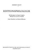 Cover of: Editionsphilologie