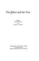Cover of: The Editor and the text