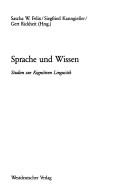 Cover of: Sprache und Wissen: Studien zur Kognitiven Linguistik