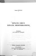 Cover of: Espaces grecs, espaces méditerranéens by Jacques Phytilis