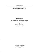 Cover of: Due studi di metrica latina arcaica by Lucio Ceccarelli