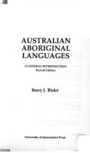 Cover of: Australian aboriginal languages: a general introduction