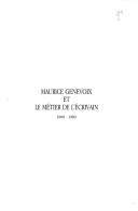 Maurice Genevoix et le métier de l'écrivain by Claudine Boulouque