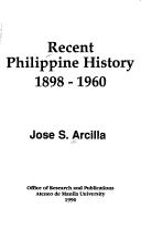 Cover of: Recent Philippine history, 1898-1960