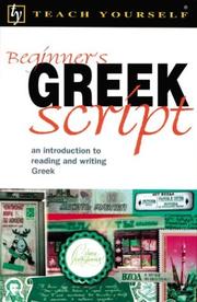 Cover of: Teach Yourself Beginner's Greek Script by Sheila Hunt