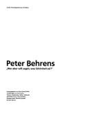 Cover of: Peter Behrens: "Wer aber will sagen, was Schönheit sei?" : Grafik, Produktgestaltung, Architektur