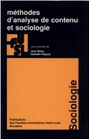 Cover of: Méthodes d'analyse de contenu et sociologie