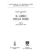 Cover of: Il libro delle rime