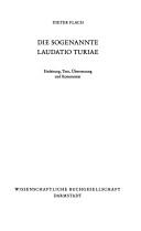 Cover of: Die sogenannte Laudatio Turiae by Dieter Flach