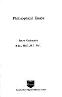 Philosophical essays by Sanya Onabamiro