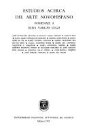 Cover of: Estudios acerca del arte novohispano: homenaje a Elisa Vargas Lugo