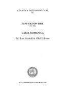 Cover of: Varia Romanica