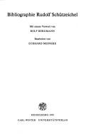 Cover of: Bibliographie Rudolph Schützeichel by Eckhard Meineke