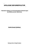 Apologie der Briefkultur by Rohith-Gerald Delilkhan