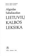 Cover of: Lietuvių kalbos leksika by Algirdas Sabaliauskas