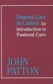 Cover of: Pastoral care in context by Patton, John