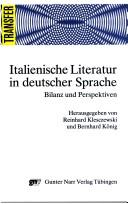 Cover of: Italienische Literatur in deutscher Sprache: Bilanz und Perspektiven