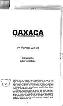 Cover of: Oaxaca:  The Archaeological Record