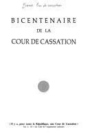 Cover of: Bicentenaire de la Cour de cassation.