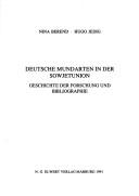 Cover of: Deutsche Mundarten in der Sowjetunion: Geschichte der Forschung und Bibliographie