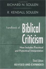 Cover of: Handbook of biblical criticism by Richard N. Soulen