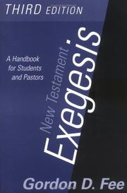 Cover of: New Testament exegesis by Gordon D. Fee