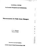 Cover of: Macroeconomics for public sector managers