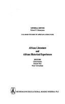 Cover of: African literature and African historical experiences
