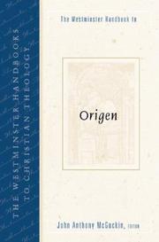 Cover of: The Westminster Handbook to Origen | John Anthony McGuckin