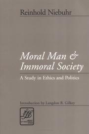 Cover of: Moral Man and Immoral Society by Reinhold Niebuhr, Reinhold Niebuhr