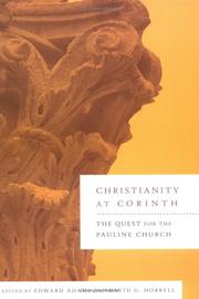 Cover of: Christianity at Corinth: The Quest for the Pauline Church