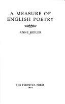 Cover of: A measure of English poetry by Anne Ridler