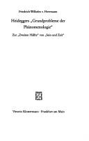 Cover of: Heideggers "Grundprobleme der Phänomenologie": zur zweiten Hälfte von Sein und Zeit
