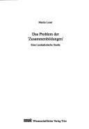 Das Problem der 'Zusammenbildungen' by Martin Leser