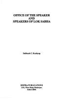 Cover of: Office of the speaker and speakers of Lok Sabha