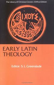 Cover of: Early Latin Theology by S. L. Greenslade