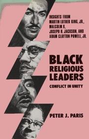 Cover of: Black religious leaders: conflict in unity