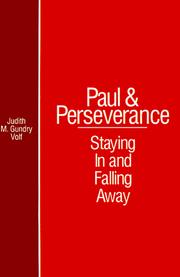 Cover of: Paul and Perseverance by Judith M. Gundry Volf, Judith M. Gundry Volf