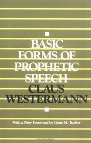 Cover of: Basic forms of prophetic speech by Claus Westermann