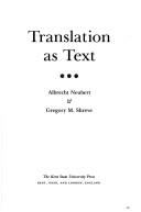 Cover of: Translation as text