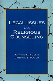 Cover of: Legal issues and religious counseling