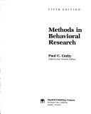 Cover of: Methods in behavioral research by Paul C. Cozby, Paul Cozby, Paul C. Cozby