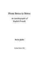 Cover of: From stress to stress: an autobiography of English prosody