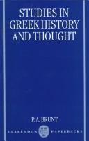 Cover of: Studies in Greek history and thought