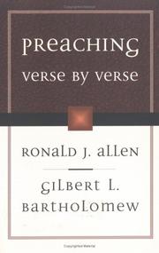 Cover of: Preaching verse by verse by Allen, Ronald J.