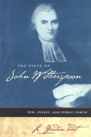 Cover of: The Piety of John Witherspoon by L. Gordon Tait