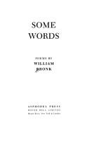 Cover of: Some words: poems
