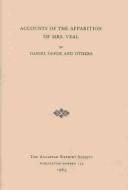 Cover of: Accounts of the apparition of Mrs. Veal (ca. 1705) by Daniel Defoe and others ; introduction by Manuel Schonhorn.